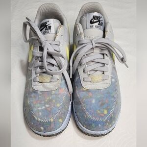 Nike Air Force 1 Crater Pure Platinum Barely Volt AF1 Womens Sz 6.5